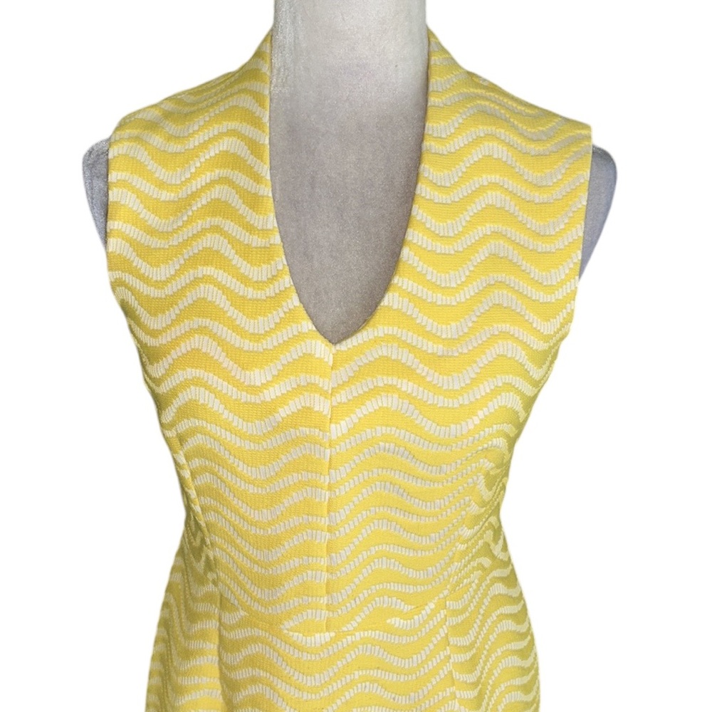 Albert Nipon Vintage Yellow White Wavy Striped 2 … - image 7